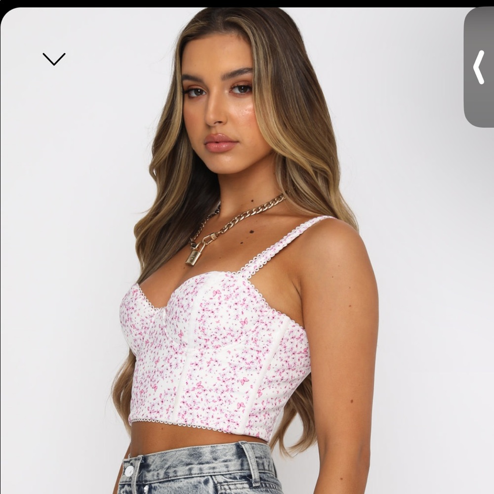 NWOT WHITE FOX WEEKEND LOVE BUSTIER PIINK BUTTERFLY